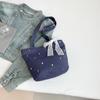 Bolsa Balde Jeans Grande Capacidade Bolsa Feminina 2025 Verão Nova Bolsa de Ombro Pequena e Fresca Bolsa de Axila Bolsa Balde