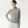 Nuevo Suéter de Cachemira para Mujer Otoño 2026, Cuello Alto Medio, Estilo Simple, Capa Base de Punto, Color Sólido, Mangas Raglán