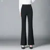 Calça de Terno Nova de Cintura Alta Micro Flare para Primavera e Outono Feminina Emagrecimento Caimento Commute Casual Calça de Perna Larga Versátil Temperamento Calça Longa
