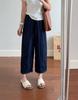 Calça Cropped de Renda Simples Estilo Floresta 2025, Solta, Reta, de Perna Larga, para Verão, Ultra-Fina, Cintura Elástica, para Tamanhos Pequenos