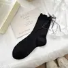 Calcetines Blancos de Encaje con Lazo Estilo Miu para Mujer Verano Finos de Moda Algodón Puro Mary Jane Corazón Jk Calcetas de Media Pantorrilla