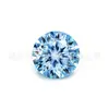 Cara de anillo de piedra suelta de moissanita con corte de flor de ciruelo redonda, rosa intenso, azul marino, rosa flor de cerezo, piedra principal de moissanita multifacética estrella mágica