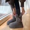 Botas de Algodón con Suela Gruesa para Aumentar la Altura y Forro de Felpa, Engrosadas para Calidez, Zapatos de Mujer, Nuevo Modelo 2026, Botas de Nieve de Doble Uso Invernal para Mujer