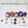 Lindas Flor de Perla Tridimensional de Aleación Accesorios para Arte de Uñas Venta Caliente Transfronteriza Flor de Cinco Pétalos con Diamante Decoraciones para Uñas de 6.5 mm