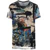 Camiseta Básica Gola Redonda para Mãe de Meia-idade Vintage Feminina Manga Curta Malha Verão Nova Tamanho Grande Slim Fit Camisa Top Emagrecedor