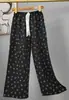 Pantalones de pijama de algodón para mujer, verano, finos, estampados, casuales, de pierna ancha, pueden usar mujeres embarazadas, comercio exterior, pantalones de talla grande