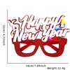 Gafas Luminosas de Dibujos Animados de Navidad Decoración Navideña Suministros para Fiesta Feliz Año Nuevo Letra Luz LED Marco de Gafas