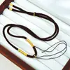 Cordón de Colgante Ajustable con Cuerda de Loto Dorado Arena, Estructura Trenzada de Cuatro Hilos, Chapado en Oro, Cordón de Estilo Natural Unisex