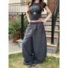 Fabricante Original Retro Americano Calça de Moletom Wide-Leg com Rivets de Grelha Unissex Solta Casual Preguiçosa Caimento Reto