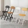 Silla plegable Taburete Silla con respaldo Portátil Hogar Silla de comedor Dormitorio de estudiante Entrenamiento Taburete redondo simple Almacenamiento Silla de computadora