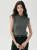 Colección Otoño 2026: Chaleco de Cachemira para Mujer, Cuello Redondo, Sin Mangas, Color Sólido, Estilo Minimalista, Chaleco para Superponer