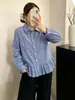 Top de mujer talla grande con cuello polo, camisa a cuadros, nuevo estilo otoño 2026, camisa casual versátil para mujeres de talla grande