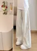 Calça Casual Nova de Verão Estilo Japonês com Corte Diagonal para Homens, Calça Curva de Marca Tendência, Tamanho Grande de Seda Gelada Solta Reta de Perna Larga Longa