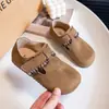 Zapatos infantiles de color liso mate, zapatos Birkenstock infantiles estilo otoño, zapatos pequeños de cuero para niñas, zapatos sencillos de cuadros para bebé, zapatos para niños