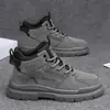 Botas Martin Zapatos para Hombre Otoño Hombre Senderismo al Aire Libre Impermeables Antideslizantes Suela Gruesa Desierto Caña Alta Botas de Trabajo Amarillas Grandes Hombre