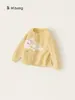 Ropa de punto infantil Bangxuan Huzhou Zhili, suéter de punto dulce para bebé con lazo, suéter de cuello redondo para niñas