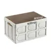 Caixa de Armazenamento Estilo Outdoor Camping com Tampa de Madeira do Urso Branco Grande Bolsa Dobrável Impermeável Caixa de Armazenamento Espessa para Porta-Malas de Carro