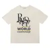 Colección de Camisetas de Manga Corta RHUDE Versión Alta Transfronteriza Vintage Americano Marlboro Streetwear Casual Holgadas para Pareja Cuello Redondo