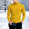2026 Comercio Exterior Transfronterizo Otoño e Invierno Suéter Cálido de Punto para Hombre Cuello Alto Tejido de Trenza Talla Grande Suéter Base Pullover