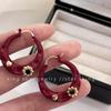 Pendientes Rojos 2024 Nuevas Explosiones Femeninos Lujo Ligero Avanzados Únicos Pendientes Estilo Hong Kong Elegantes Pendientes Otoño e Invierno
