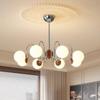 Lustre de Sala de Estar Francês da Idade Média Estilo Creme Lâmpada Principal do Hall Simples Atmosférica Sensação Avançada Lâmpada de Quarto Vintage Bauhaus