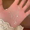 Collar de Perlas con Mariposa Estilo Coreano Nuevo Diseño de Nicho Sentido de la Moda Personalidad Versátil Elegante Cadena para Clavícula de Flor