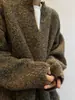 Suéter casual retrô estilo americano com gola V e ombros caídos, outono e inverno casual nicho marca da moda pulôver solto tricô para casal