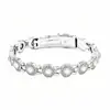 Pulsera Magnética Popular Transfronteriza Europea y Americana con Cierre de Aleación Redondo Totalmente Diamantado de una Sola Fila Pulsera Magnética Antiestática para Mujeres
