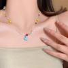 Dulce y Fresca Cadena de Collar con Colgante de Estrella de Cuentas de Colores Dopamina para Mujer 2026 Nuevo Estilo Cadena para el Cuello Versátil Cadena para la Clavícula para el Trayecto Diario