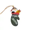 Decoración Navideña de Año Nuevo Transfronteriza 2022 Colgante de Árbol de Navidad de Madera Pintada Colgante Regalo de Navidad para el Hogar y los Niños