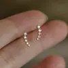 Brincos de Tarraxa em Prata de Lei S925 com Diamantes Pavimentados Design Japonês Simples Luxo Leve Exquisito Moda Versátil para o Dia a Dia Design de Nicho Brinco