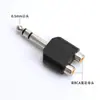 Adaptador de Agujero Lotus de 6.5 a 2 RCA Adaptador de Audio de 3.5 a 2 AV Cabezal Divisor de Audio para Teléfono Móvil y Computadora