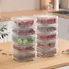 5 Cajas de Almacenamiento para Refrigerador, Contenedores Transparentes de Plástico para Alimentos de Cocina, Cajas para Verduras y Carnes Congeladas, Cajas de Empaque Selladas de Plástico