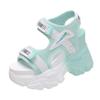 Sandalias de plataforma para mujer, de verano, con punta redonda, nuevas sandalias de plataforma a juego con colores, con velcro y cuña interior, con punta abierta.