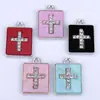 Nuevo Colgante Cruz Rectangular Creativo Más Vendido Colgante Individual Material para Accesorios DIY Placa Aleación Galvanizada Al Por Mayor