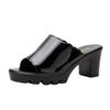 Pantuflas de Tacón Grueso para Mujer 2025 Verano Nuevas de Suela Gruesa Impermeables de Plataforma Boca de Pez Moda y Versátiles de Una Tira para Exterior