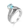Anel de Coroa Gota d'Água Azul Safira Zircônia Nova Moda Criativa Transfronteiriço Versátil Alta Qualidade Sensação de Diamante Anel de Mão Feminino