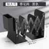 Soporte de Libro Retráctil Soporte de Libro de Escritorio Estante de Almacenamiento de Libros con Portalápices Pinza para Libros Metal Engrosado Plegable