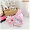 Bolsa Infantil de Comercio Exterior Bolsa de Pecho para Niñas Bolso Bandolera de Dinosaurio para Niños Mochila Casual para Bebé Billetera Linda para Niñas