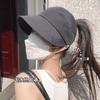 Se puede hacer coleta alta Gorra de copa vacía Versión para exteriores Gorra de pato para mujer que muestra la cara Pequeña Versátil Informal Sombrero para el sol Sombrero de protección solar