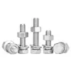 Juego Completo de Tornillos y Tuercas Hexagonales Externas de Acero Inoxidable 304 Conjunto Completo de Pernos y Tornillos Extendidos M3M4M5M6M8M10-M20