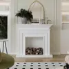 Gabinete Decorativo de Chimenea Negro Vintage Estilo Francés para Sala de Estar, Estante de Entrada Electrónico con Llama Simulada Estilo Europeo y Americano