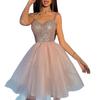 Vestido de Noche Estilo Hada 2026 Verano Nuevo Estilo Tirantes Finos Lentejuelas Rosa Anfitrión de Banquete Moda Vestido de Dama de Honor