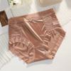 Seda de Gelo Sem Marcas Laço Tamanho Grande Cetim Renda Roupa Íntima Alta Elasticidade Abdominal Sensível à Temperatura Calcinhas Leves para Mulheres