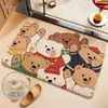 Alfombra de Baño de Dibujos Animados Absorbente Antideslizante para Inodoro Pad para Pies de Ducha Alfombra Gruesa de Secado Rápido para Puerta de Baño