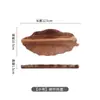 Plato de Postre Creativo con Forma de Hoja de Madera Transfronterizo, Bandeja de Madera para Uso Doméstico, Juego de Té para Sala de Estar, Bandeja para Guardar y Organizar Tetera, Madera Maciza