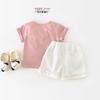 Nueva camiseta de manga corta para niñas, estilo coreano de verano con parche de conejo, top fino y bonito de moda para niños