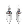 Pendientes Versátiles para Mujer de Estilo Étnico Estilo Antiguo Joyería de Plata S925 con Pendientes de Borla Puerta Celestial del Sur Azul Quemado