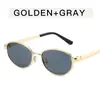 Óculos de Sol Ovais de Metal Retrô Estilo Old Money Americano Óculos de Sol Versáteis para Homens e Mulheres Moda de Férias Óculos de Rua