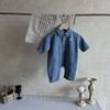 Macacão de Outono para Bebê, Jeans da Moda, Roupas de Passeio e Escalada para Bebê Masculino e Feminino, Roupas de Urso Bordado para Recém-Nascido